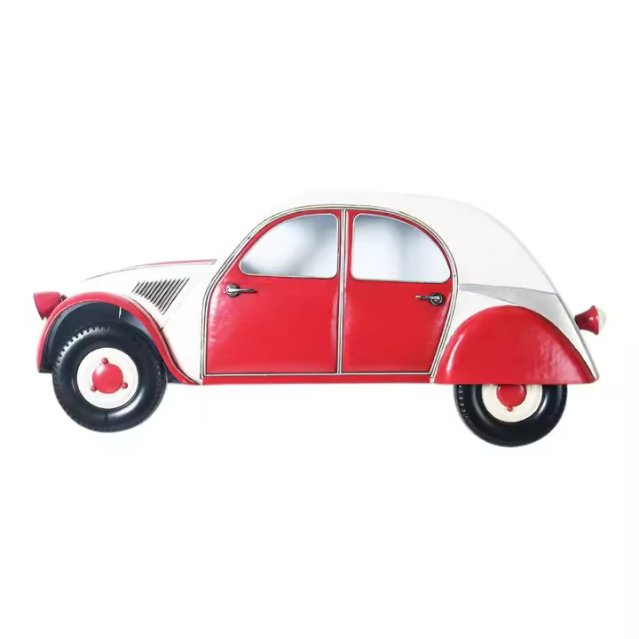 Signes Grimalt Adorno Pared Coche | Placa de Metal Rojo Vintage 42X10X96cm - 1