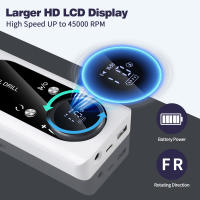 Taladro de uñas eléctrico de 45000 rpm, Lima portátil recargable de uñas, Kit de taladro eléctrico de uñas with Pantalla LCD inteligente para manicura de uñas de gel, pedicura, Cuerpo reflectante, etc. - details 6
