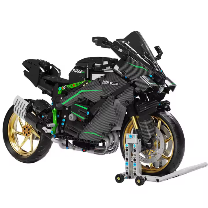 Bloques De Construcción Técnicos Para Ciudad 1:5 1858pcs Motocicleta De Carreras Vehículos MOC Juguete De Bloques Para Niños Regalos T4019 - 1