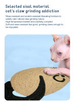 Alfombra De Rascado Para Gatos En Forma De Ratón Divertido Tablero Colgante De Tres Niveles Antideslizante Material De Sisal - details 4
