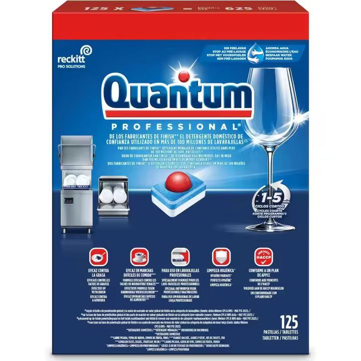 Finish Quantum Professional, pastillas para el lavavajillas uso profesional, 125 pastillas - 1