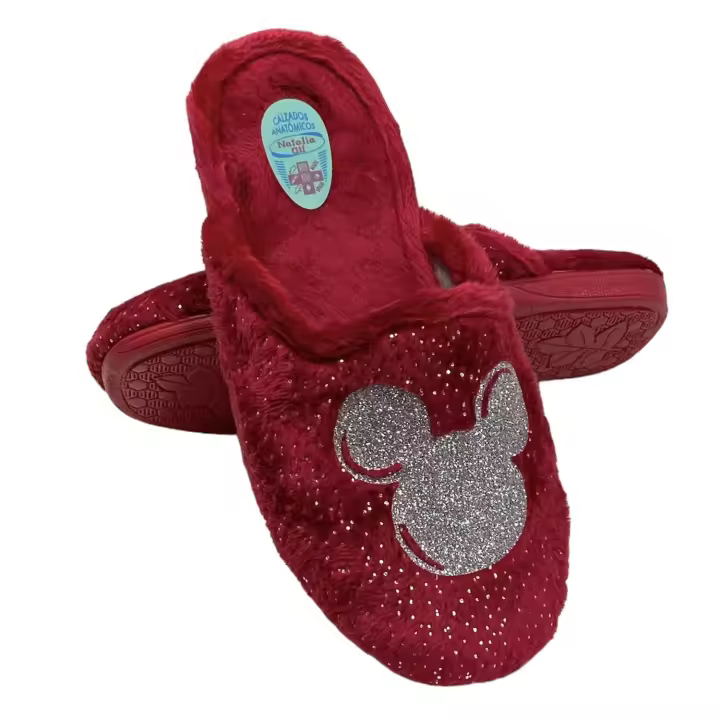 Zapatilla Cara Gliter Rojo - 1