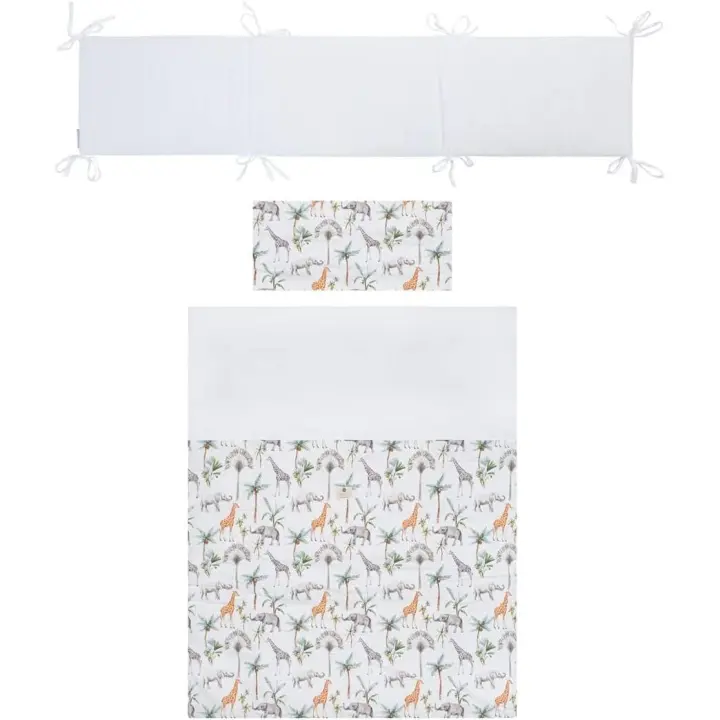 SET Funda nórdica, Funda Almohada y Protector 3 piezas para cuna y minicuna bebe y niño de Bimbidreams 100% algodón - 1