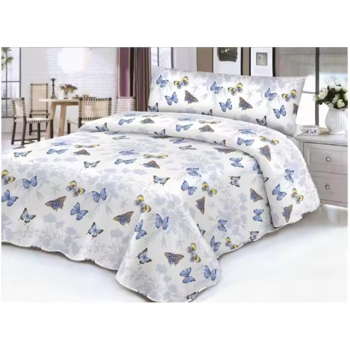 Juego de sábana,juego para cama 105cm,set de 3 Piezas, 1 encimera , 1 sábana bajera ajustable, 1 fundas de almohada, 100% poliéster, transpirable.CXJF - 1