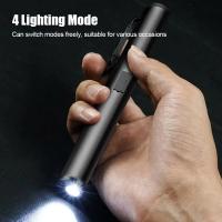 Linterna USB Recargable UV 4 En 1 (UV/LED/COB) Multifuncional Mini Con Fuente De Luz LED 4 Indicador Y Clip De Bolígrafo - details 9