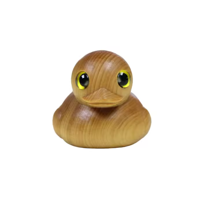 Adorno De Madera De Ciprés Cliff Pato Amarillo Dibujado En Madera Decoración De Artefactos De Regalo De Vacaciones Estilo Cartoon - 1