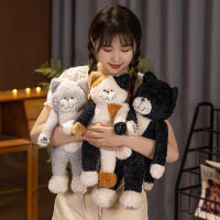 Muñeco De Peluche Gato Para Té En Colores Negro Gris Marrón Y Blanco Suave Regalo Perfecto Para San Valentín Cumpleaños - details 1