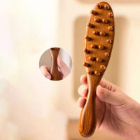 Cepillo De Masaje De Madera De Sandalo Para Cabeza Y Corporal Con Mango Largo Y Dientes Multifuncionales 22 Uñas Para Estimular Los Meridianos - details 3