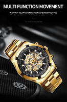 Reloj De Cuarzo Para Hombre 2025 Marca Top Lujo Acero Inoxidable Impermeable Con Agujeros Huecos Azul Grande Relogio Masculino De Moda Y Casual - details 6