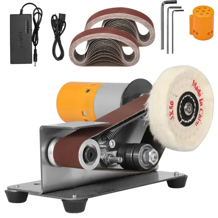 Mini Máquina De Lijado Para Cinturón Herramienta De Afilado Y Lijado Eléctrica Para DIY En Casa Velocidad Variable Peso 1.9kg Tamaño De La Placa De Lijado 330x30mm - 1