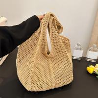 Bolso De Hombro Para Mujer Estilo Bohemio Hecho a Mano Capacidad Grande Saco De Mano De Paja Tejida Casual Bolso De Playa Verano - details 13