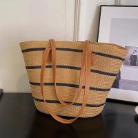 Bolso de paja premium para mujer - Tote de verano estilo boho, diseño exclusivo para playa y looks urbanos（42*28*13cm） - details 9