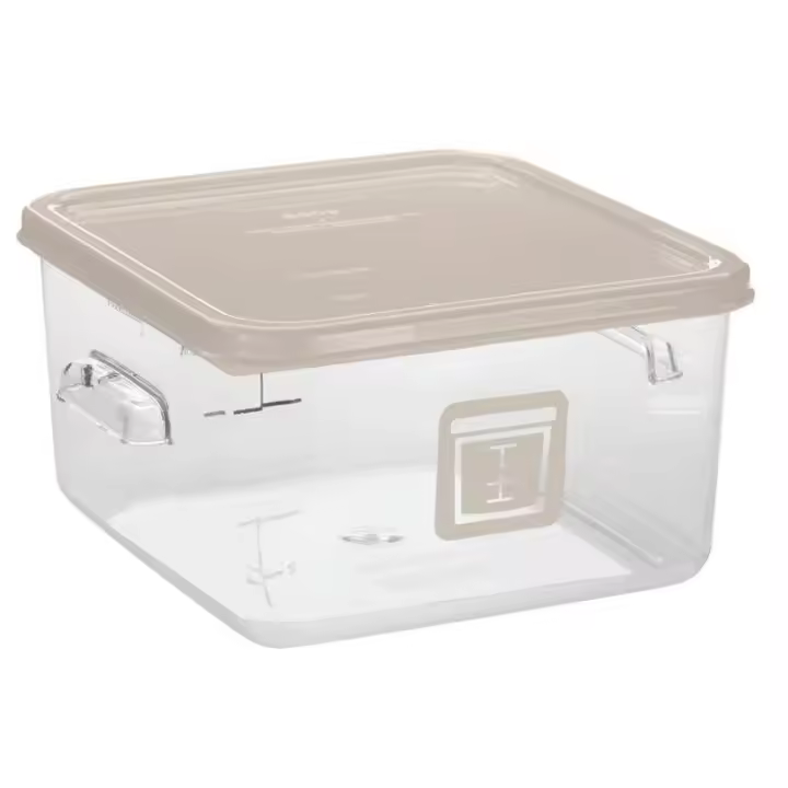 Cubo de Basura Pequeño Rubbermaid | Tapa Cuadrada Marrón - 1