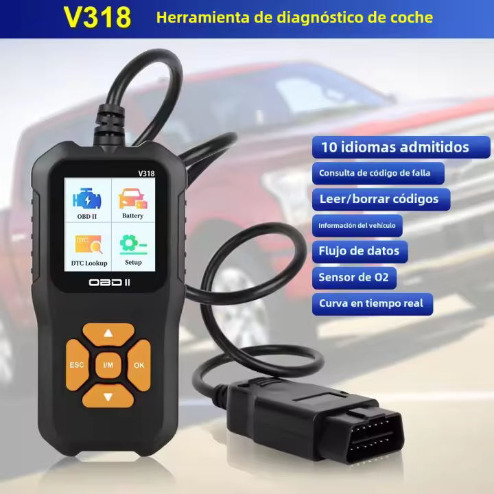 Herramienta De Diagnóstico Automóvil V318 Scanner De Batería OBD2 Detecta Fallas Con Soporte Para Multiple Idiomas - 1
