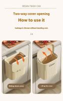 Bandeja De Papel Y Basura Montada En La Pared Para Cocina Y Baño Gran Tamaño Ecológica Plástico Rectangular Sin Tapa - details 0
