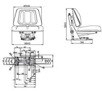 ASIENTO PARA TRACTOR UNIVERSAL DE PVC NEGRO  Asiento para carretillas elevadoras, tractores, montacargas, segadoras, asiento del conductor, asiento apiladora - details 0
