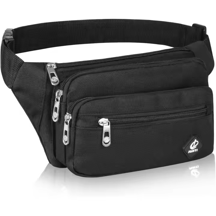 Riñonera impermeable para hombre y mujer, con 4 bolsillos y cremallera, moderna, con cinturón ajustable, ideal para senderismo, correr y viajar. - 1
