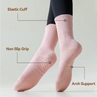 Calcetines De Yoga Para Mujeres 4-6 Pares Color Sólido Antideslizantes Para Pilates Y Ballet Calcetines De Media Altura Tejidos En Poliéster - details 3