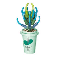 Bloques De Construcción DIY MOC Plantas Succulentas Cactus Gypsophila Bonsái Jardín Modelo Romántico Para Niños Kit De Juguetes - details 33