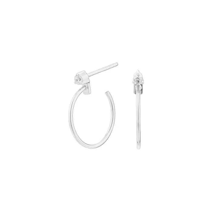 Pendientes Aro con Circonita Engastada - 1