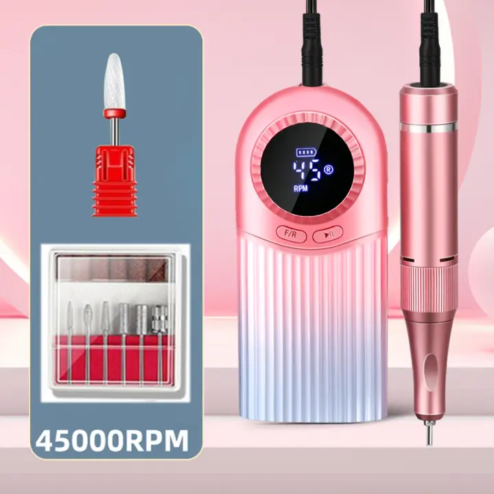 Máquina De Uñas Recargable 45000Rpm Electrica Portátil Para Archivar Y Pulir Uñas De Gel Para Manicura En Casa Y Salon - 1