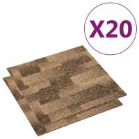 vidaXL Baldosas de moqueta de suelo (20 unidades) 5 m² marrón - details 1