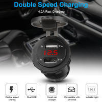Cargador USB Voltímetro Enchtek de Coche 4.2A con Enchufe para Llanta Doble Carga Rápida LED 12V/24V - details 5