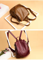 Mochila para mujer, nueva, estilo coreano, moderna, versátil, multifuncional, sencilla, antirrobo, para viajes, de cuero suave - details 2