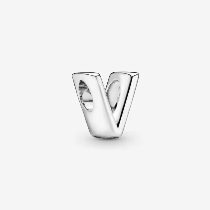 Charm Pandora Letra V en plata de Ley - 1