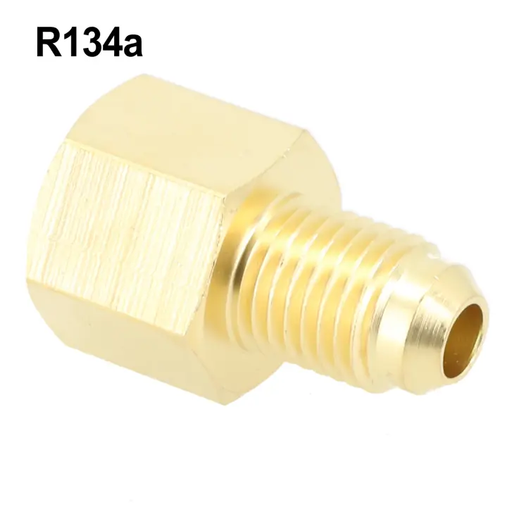 Adaptador De Acondicionador De Coche R134A R12 Con Conexión Rápida 1/2" ACME Hembra Y 1/4" SAE De Cobre De Alta Calidad Para Inyector De Combustible - 1