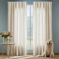 Cortinas De Lino Algodón Transparentes Para Dormitorio Y Sala De Estar Con Bolsa De Roda Filtración De Luz Estilo Europeo - details 9
