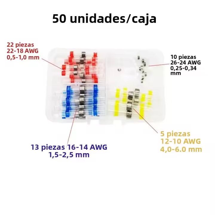Conectores De Cable Aislados Termorretorcibles Para Electricidad Resistente Al Agua Terminales De Cable De Butt Kit De 50/100/200/250 Piezas - 1