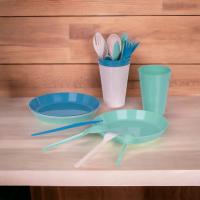 STARLEY-Vajilla Completa Reutilizable, 24 Piezas, 4 Servicios, Colores Pastel,Vivos - details 3