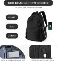 Mochila para computadora portátil, mochila para computadora portátil impermeable con bolso escolar de 14 pulgadas con carga USB - details 0