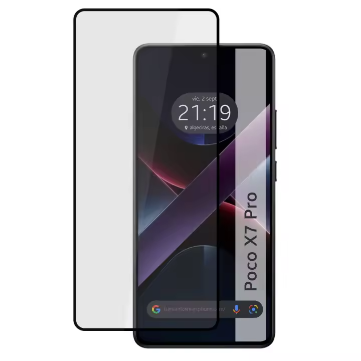 Tumundosmartphone Protector Cristal Templado Completo 5D Full Glue Negro para Xiaomi Poco X7 Pro 5G Vidrio - 1