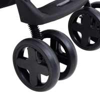vidaXL Carrito de bebés 3 en 1 de acero gris oscuro y negro - details 4