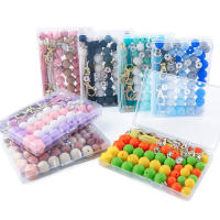 Nuevos 60Pcs/Lote Ganchos De Llave De Cuero Con Borlas De Silicona Y Abalorios Redondos Hexagonales Para Fabricación De Joyas Accesorios Para Pulseras Y Llaveros DIY - details 1