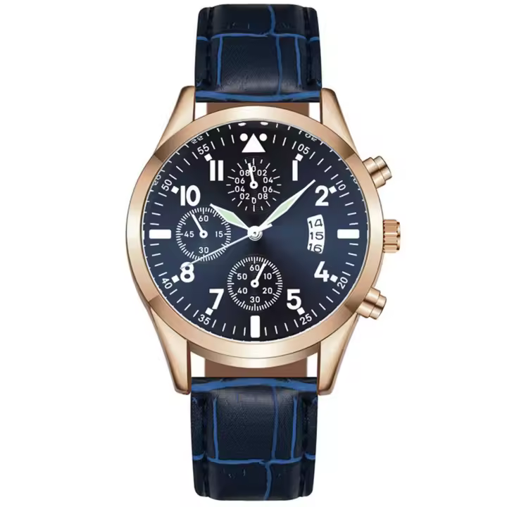Reloj De Cuero Para Hombre Popular Con Función De Calendario Y Luminiscencia Movimiento Mecánico Cuadrado Acero Inoxidable - 1