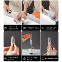 Juego De Cepillo De Inodoro Para El Hogar Con Soporte Montado En La Pared Silicone Recargable Para Limpieza De Esquinas Herramientas De Baño - details 7