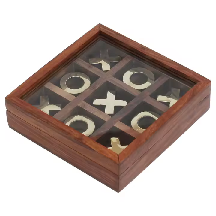 Signes Grimalt Juego Tres en Raya | Juego Tres en Raya Marrón Etnico 4X10X10cm - 1