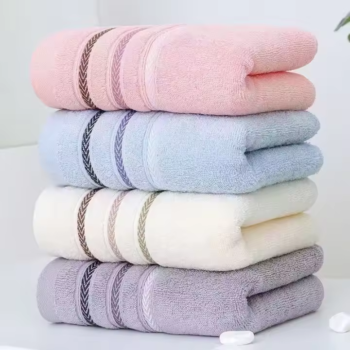 Toalla de algodón puro, suave, gruesa, absorbente, unisex, popular, de algodón puro. - 1