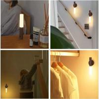 Luz Nocturna Sensor De Madera Sólida Recargable Portátil LED Para Interior Sensor De Movimiento Magnético Luz Nocturna Mano-Por-Hand - details 1