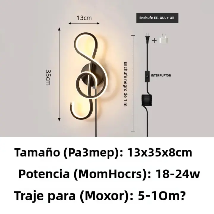 Lámpara De Pared Minimalista Moderna Para Sala De Estar Y Dormitorio Luz LED Interior Blanca Negra Decoración De Pasillo Iluminación AC90V-260V - 1