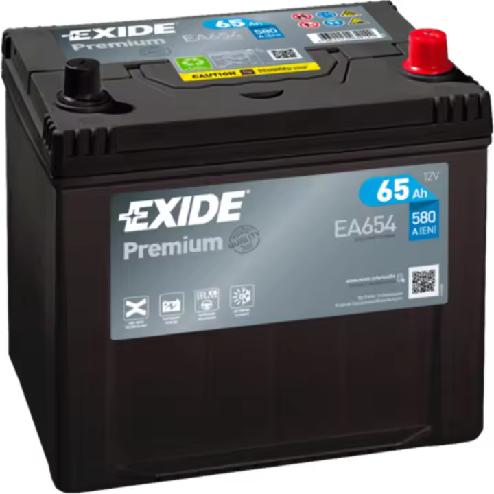 Batería de coche Exide EA654 Premium. 12V - 65Ah/580A (EN) Caja D23 - 1