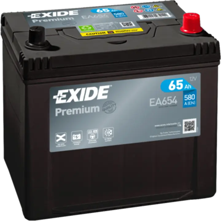 Batería de coche Exide EA654 Premium. 12V - 65Ah/580A (EN) Caja D23 - 1