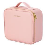 Bolso De Maquillaje Para Mujer En Cuero PU Gran Capacidad Resistente Al Agua Con Espejo Multifuncional Estilo Lady - details 2
