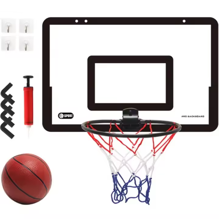 Juego De Baloncesto Infantil En Interiores Con Marco De Pared Y Cuadrilátero Elevable Mini Estándar De Bola Colgante Para Ejercicio Familiar - 1