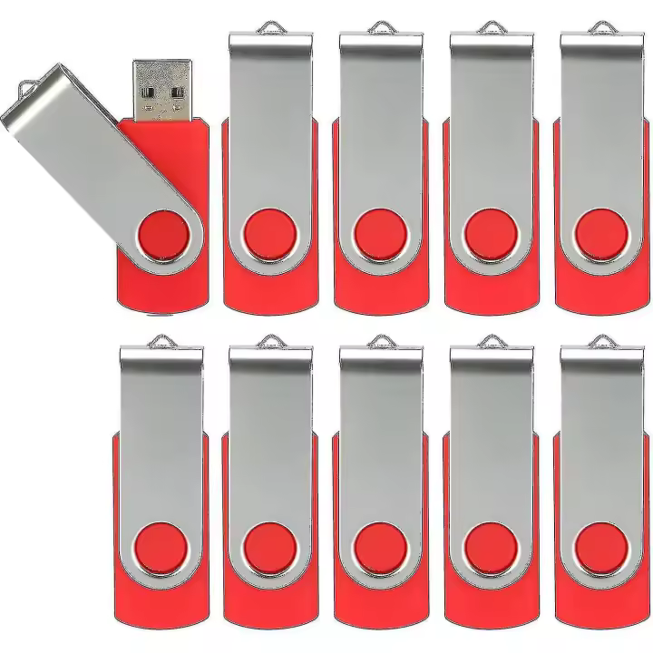 Paquete de 10 unidades flash USB Unidad de memoria USB 2.0 Paquete a granel Unidad de memoria giratoria Unidad de almacenamiento plegable Unidad de salto Unidad Zip-hy - 1