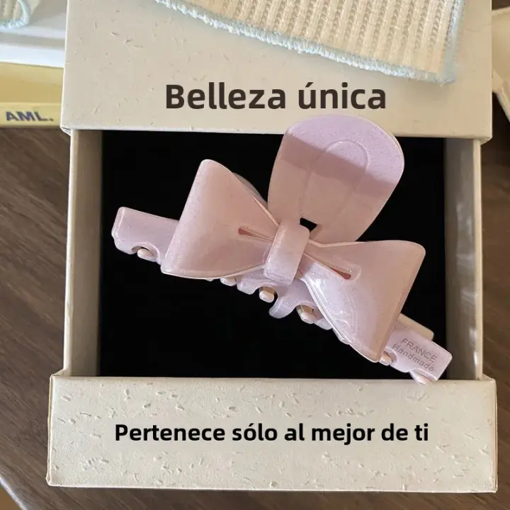 Pinza Para El Cabello De Diseño Francés Con Lazo Mariposa Tamaño Medio Elegante Y Dulce Estilo Trenzado Accesorio Para El Cabello Para Mujeres - 1