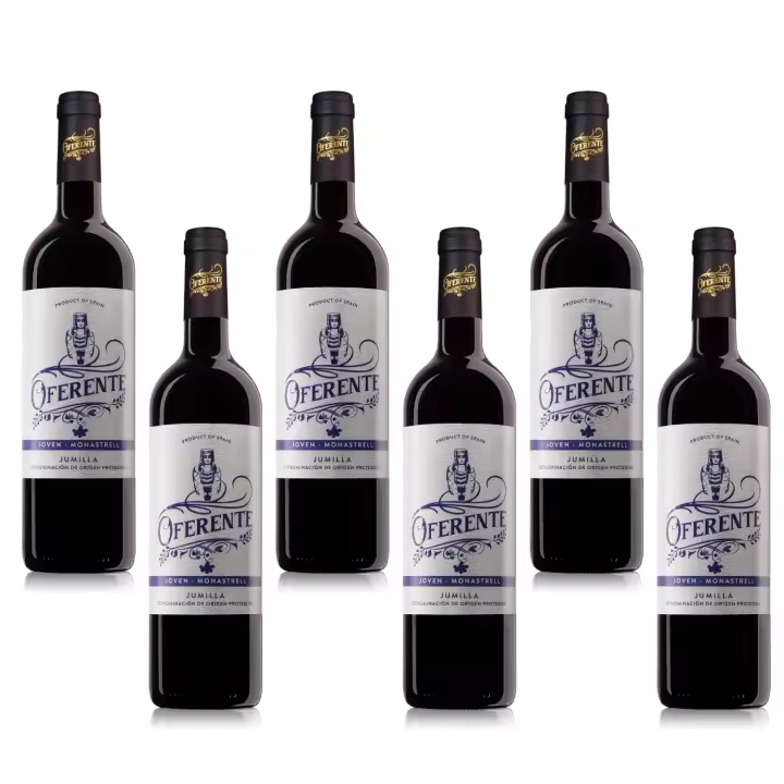 OFERENTE - Vino Tinto Joven Santiago Apostol - Vino Tinto D.O Jumilla -Caja de Vino Tinto Joven - Vino Tinto Premium - Pack de Vinos Joven - Vino Tinto de Calidad - 6 Unidades de 750 ml - 1